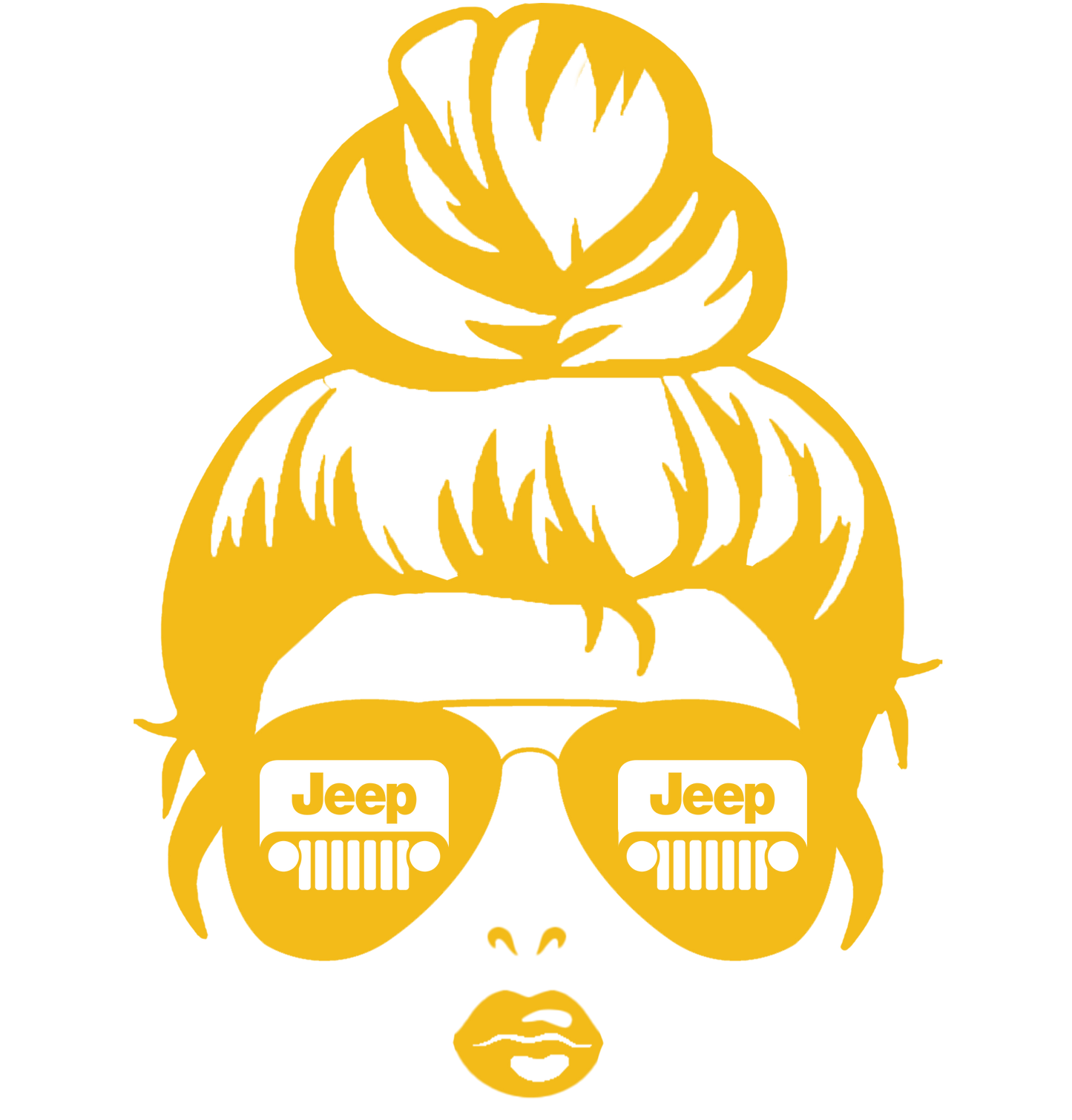 Jeep Girl Bun Vinyl Decal - 6 Colors