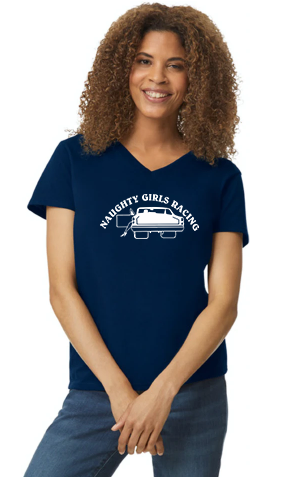 Naughty Girls Ladies V-Neck T-Shirt