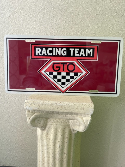 GTO Racing Team Retro Aluminum Vanity License Plate