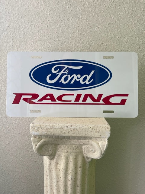 Ford Racing Retro Aluminum Vanity License Plate