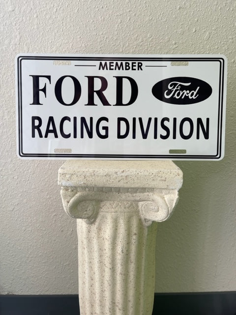 Vanity Plate - Ford Racing Division Retro Aluminum License Plate