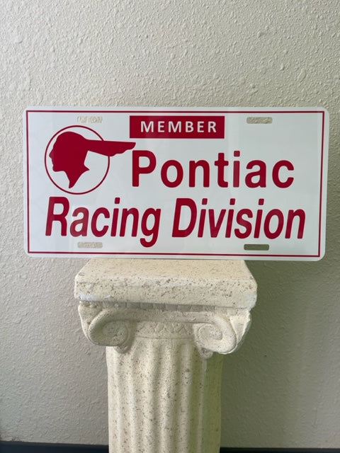 Pontiac Racing Division Retro Aluminum Vanity License Plate