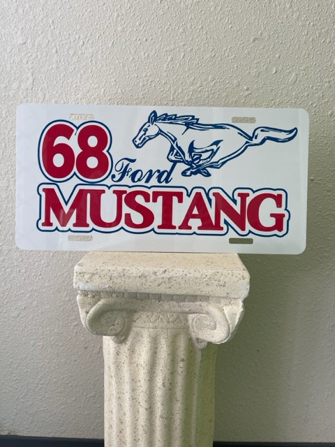 68 Ford Mustang Retro Aluminum Vanity License Plate