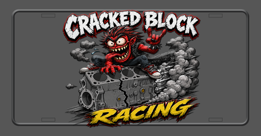 Cracked Block Aluminum Vanity License Plate