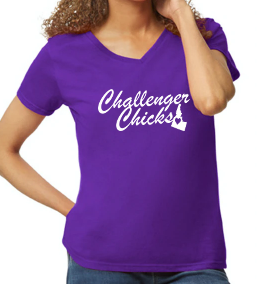 Idaho Challenger Chicks Ladies V-Neck T-Shirt