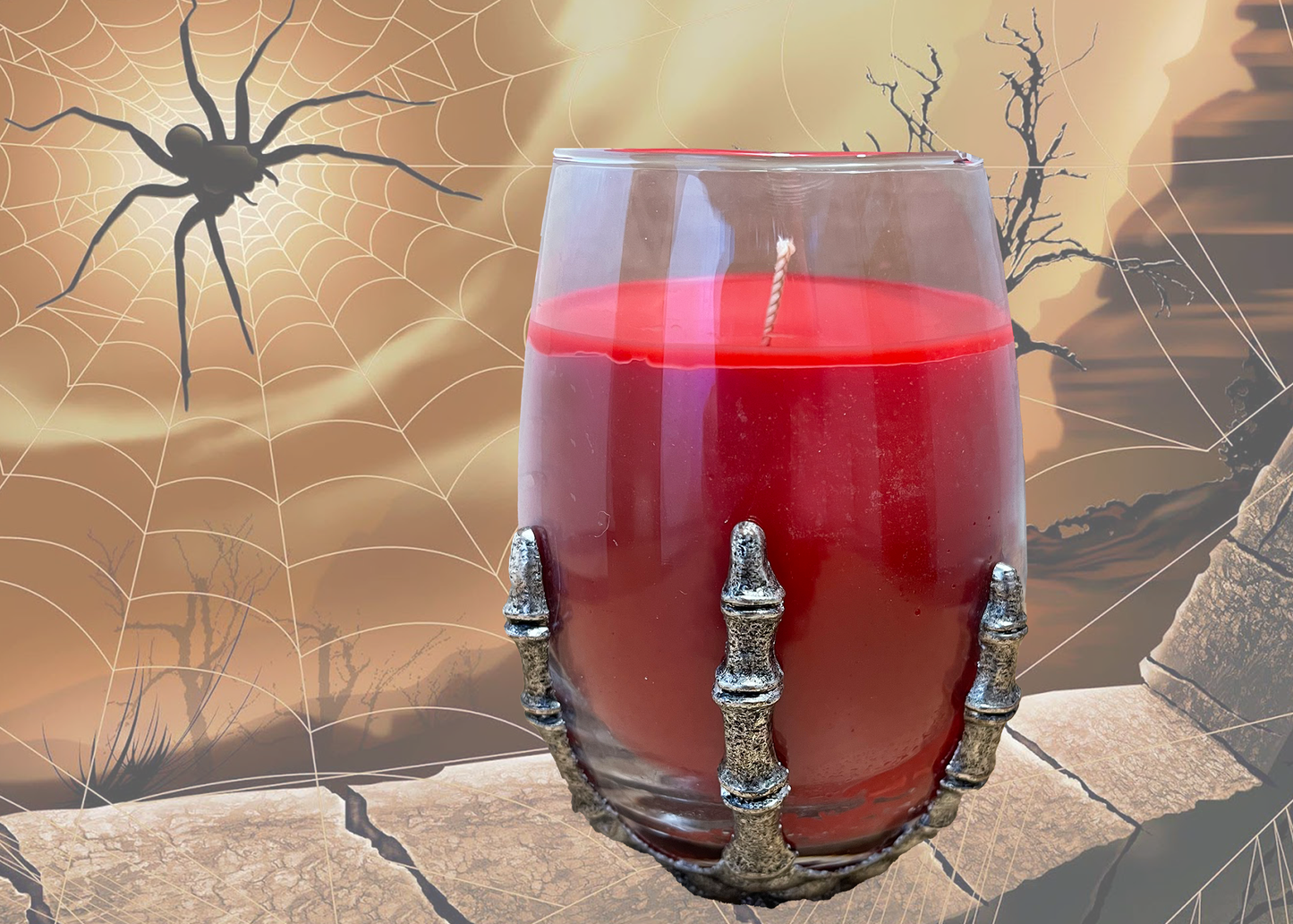 Creepy Halloween Skeleton Candle