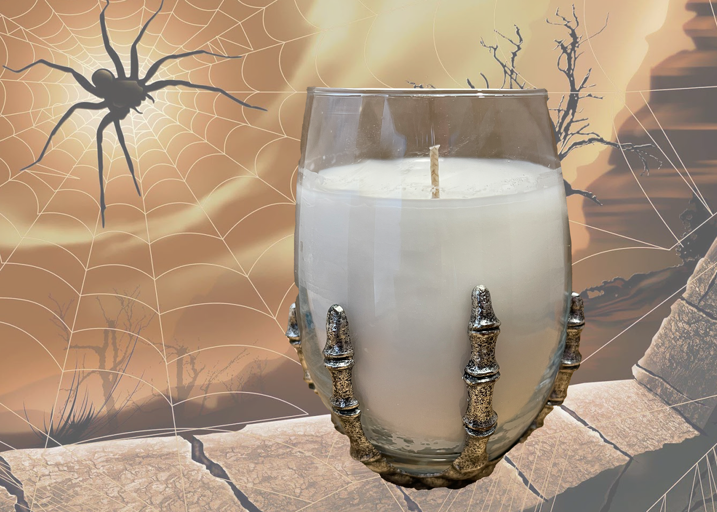 Creepy Halloween Skeleton Candle