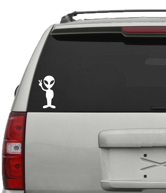 Alien Peace Vinyl Decal - 6 Colors