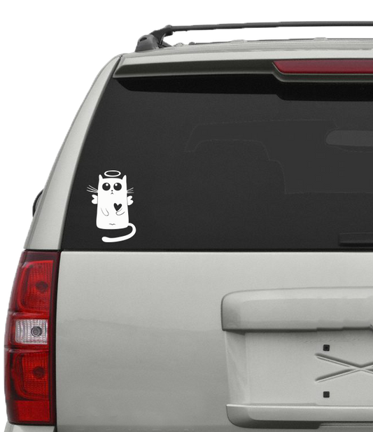 Angel Cat Vinyl Decal - 6 Colors