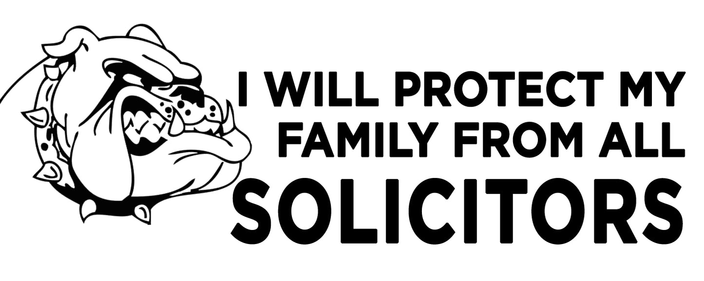 No Solicitors - Vinyl Decal - Bull Dog