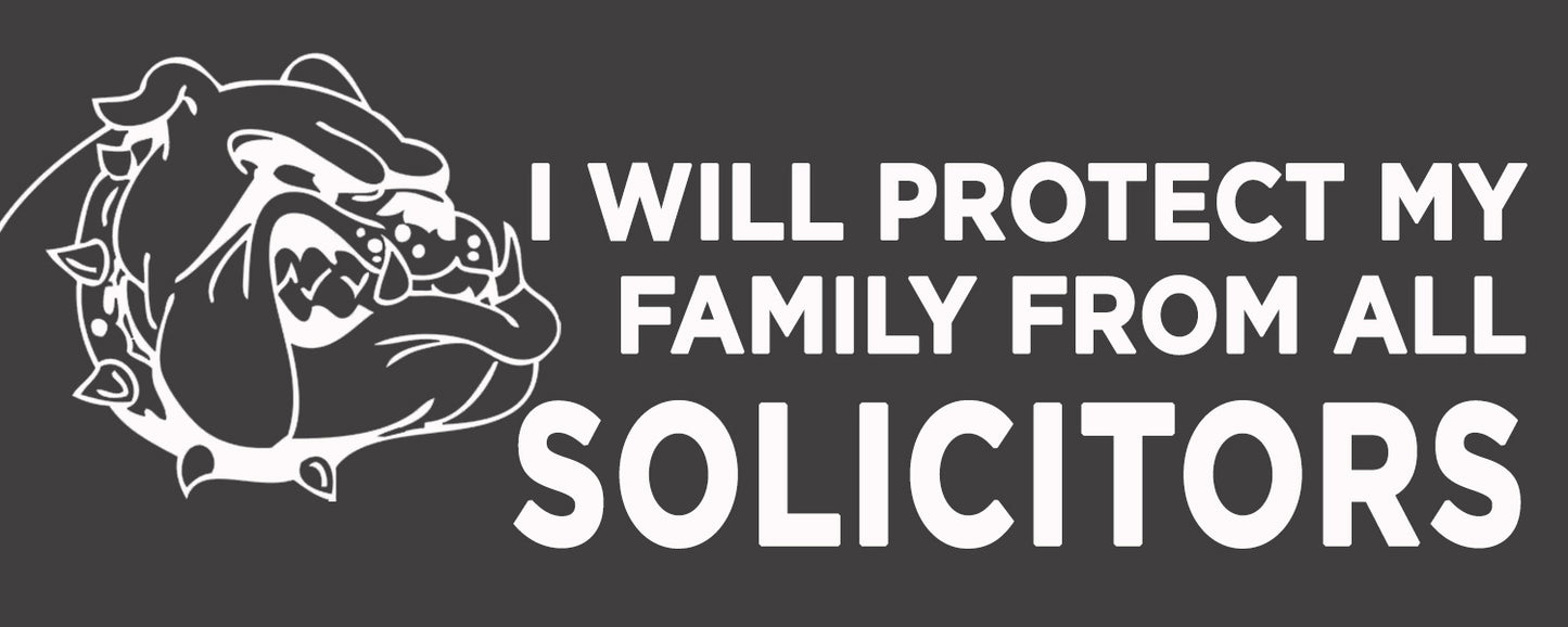 No Solicitors - Vinyl Decal - Bull Dog