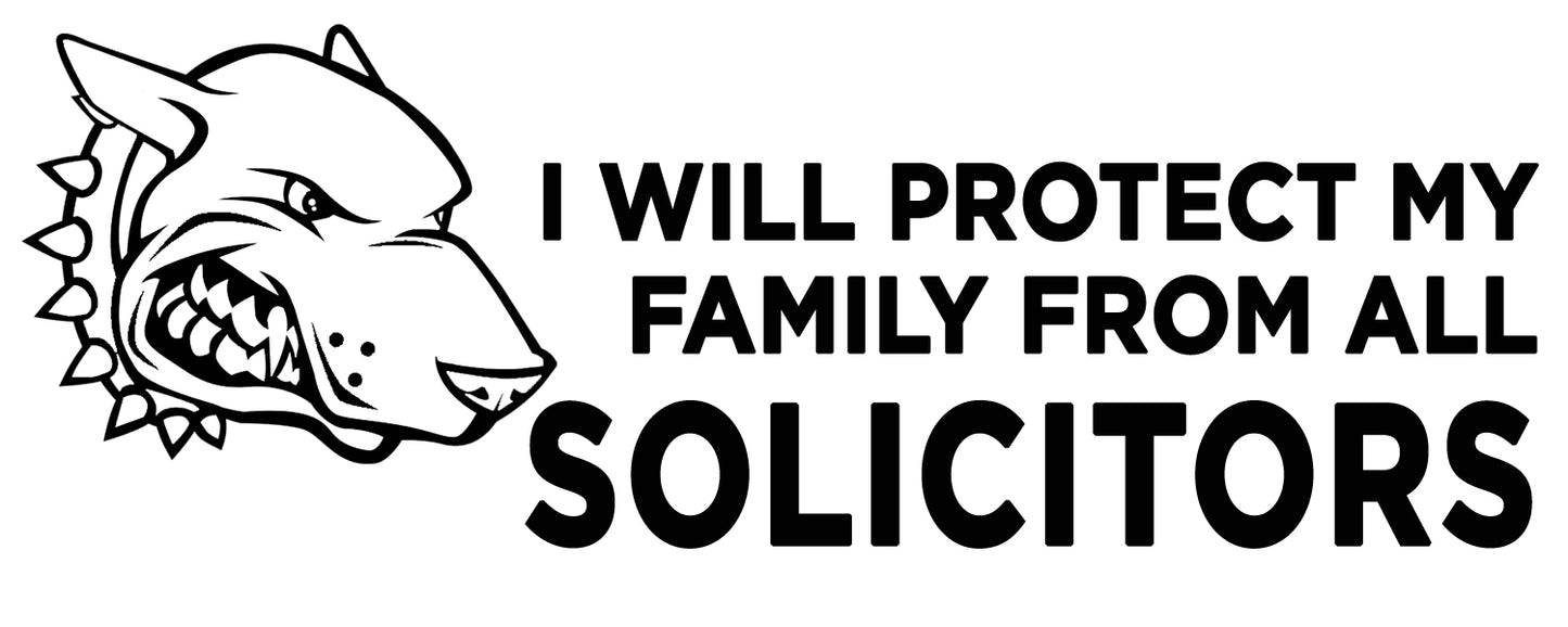 No Solicitors - Vinyl Decal - Bull Terrier Dog