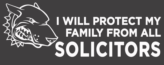 No Solicitors - Vinyl Decal - Bull Terrier Dog