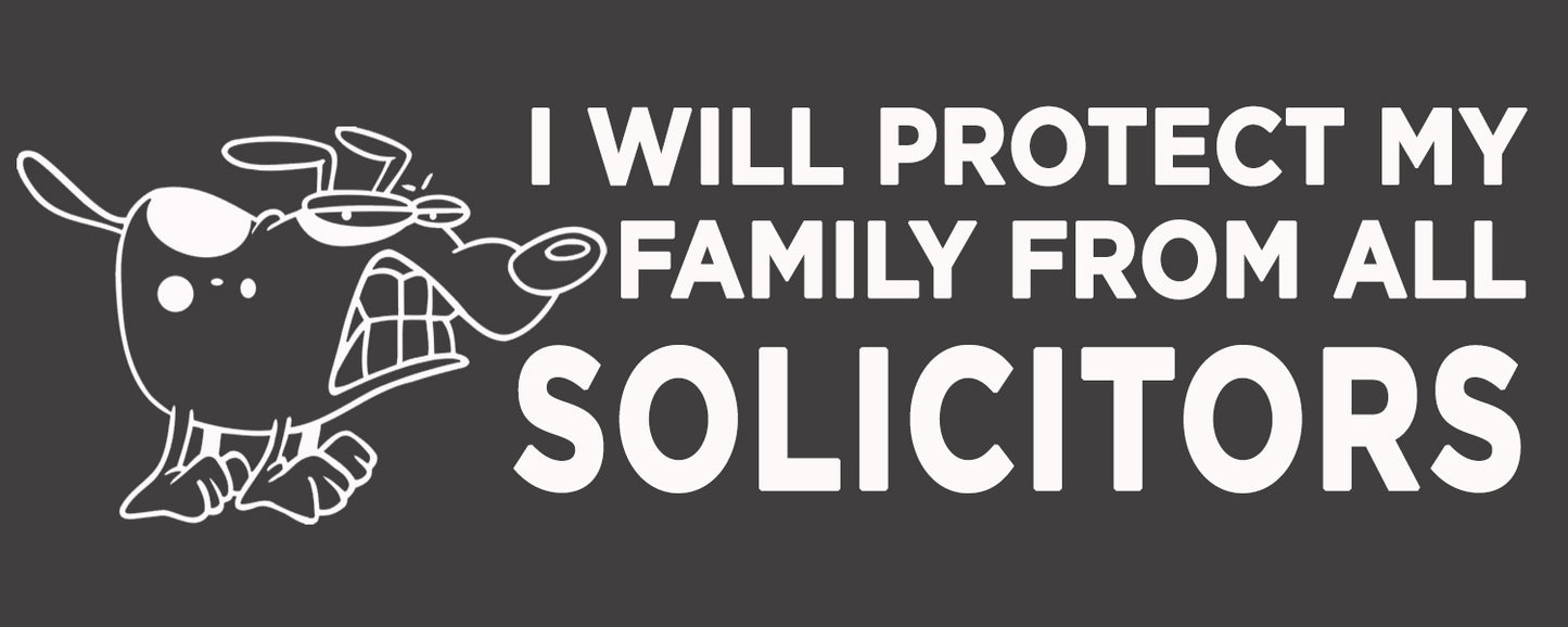 No Solicitors - Vinyl Decal - Cartoon Dog