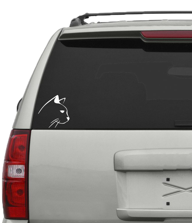 Cat Head Vinyl Decal - 6 Colors