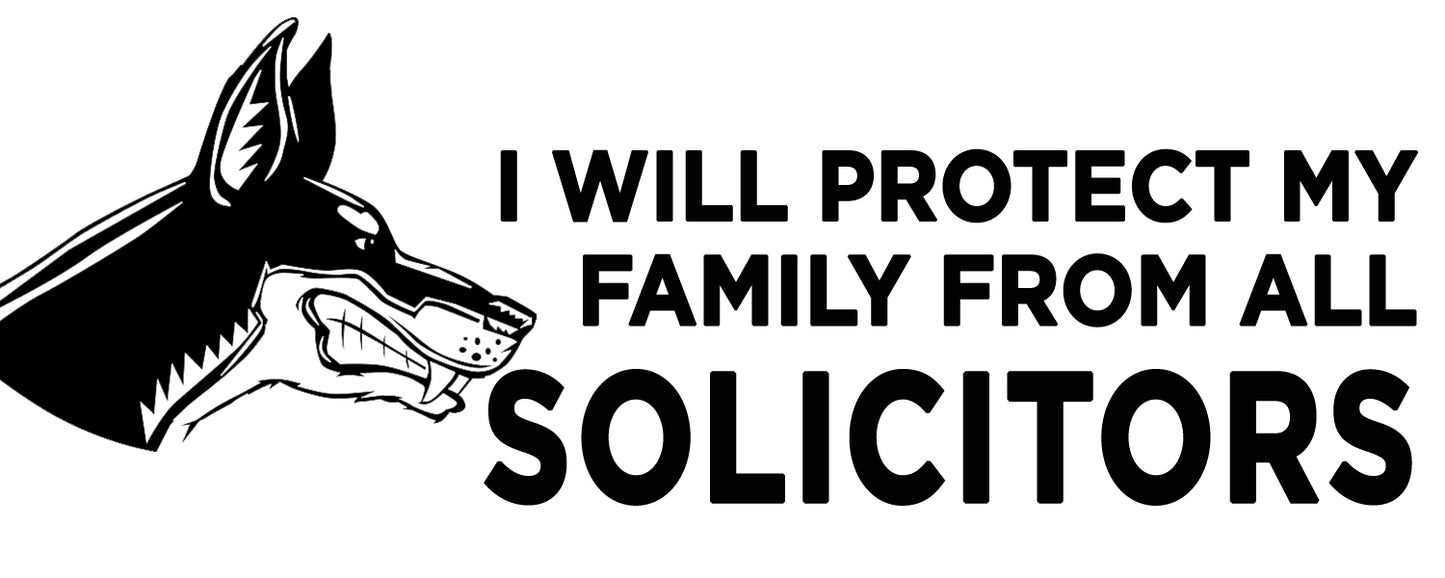 No Solicitors - Vinyl Decal - Doberman Pinscher Dog