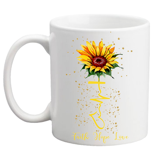 Faith Hope Love Jesus Sunflower Mug