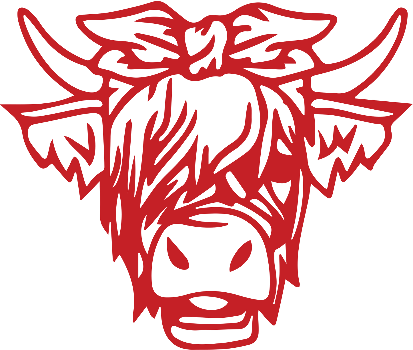 Highland Cow Bandana Vinyl Decal - 6 Colors