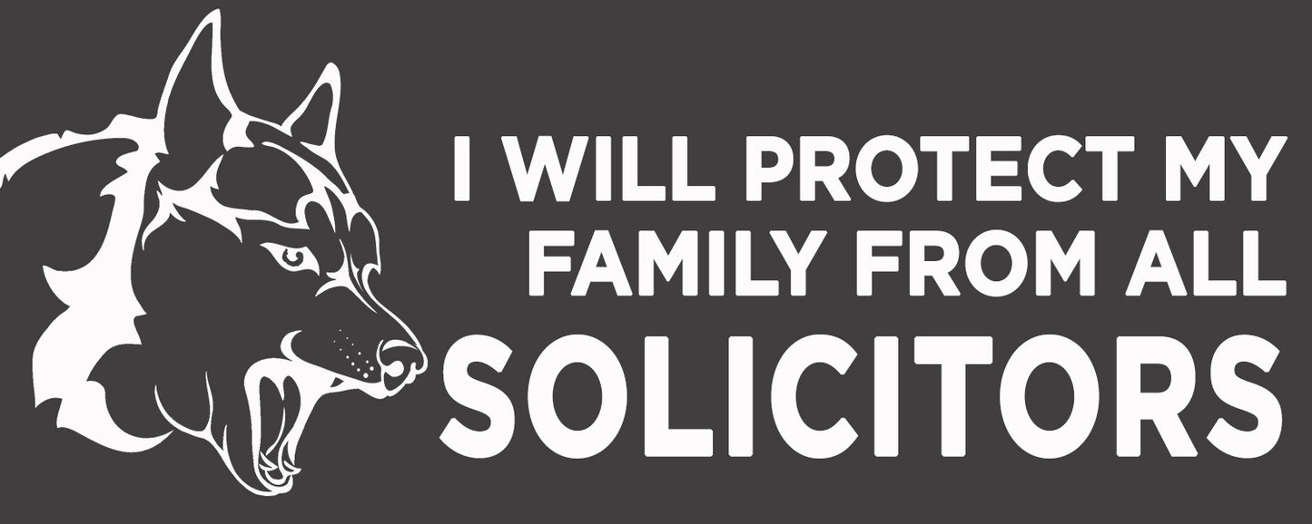 No Solicitors - Vinyl Decal - Husky Dog