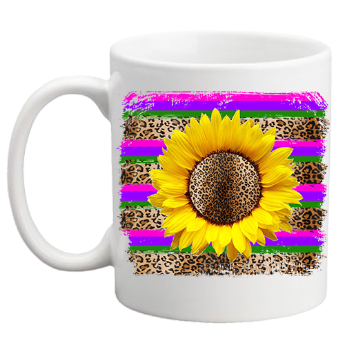 Leopard Sunflower Mug