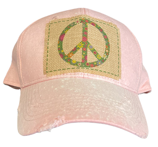 Peace Symbol Flowers - Ball Cap