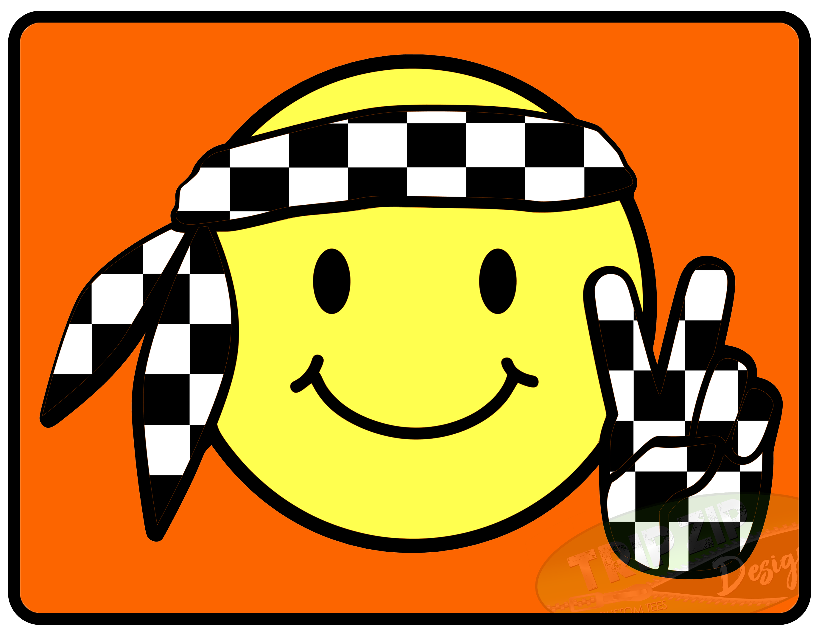 Racing Checkered Flag Smiley Mouse Pad – Trip Zip Designs & Custom Tees