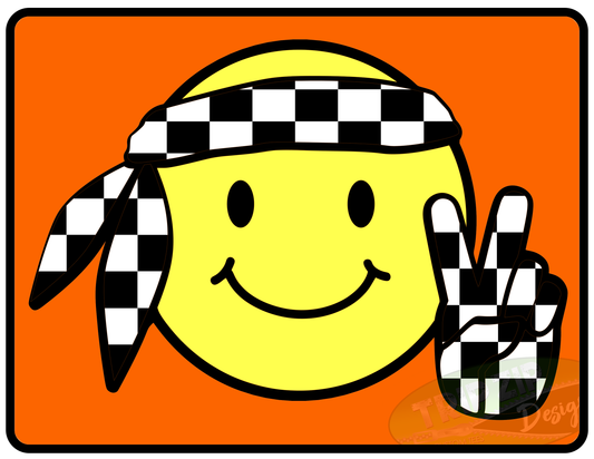 Racing Checkered Flag Smiley Mouse Pad