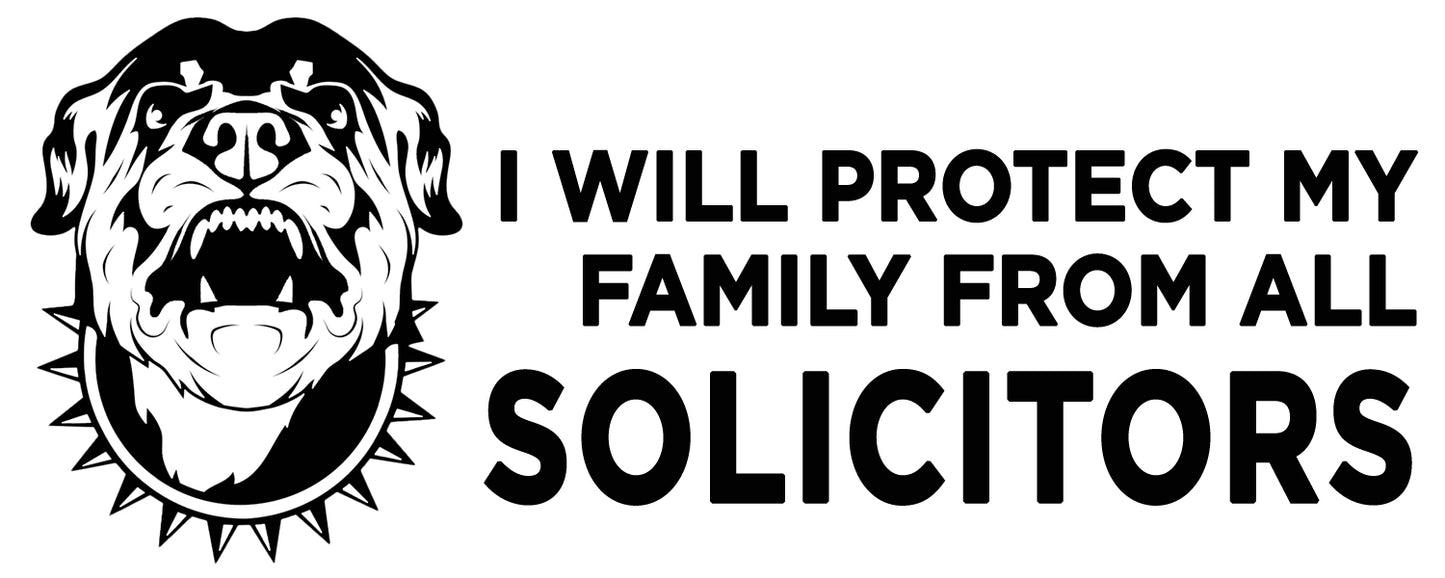 No Solicitors - Vinyl Decal - Rottweiler Dog