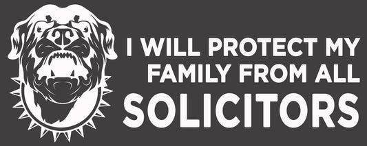 No Solicitors - Vinyl Decal - Rottweiler Dog